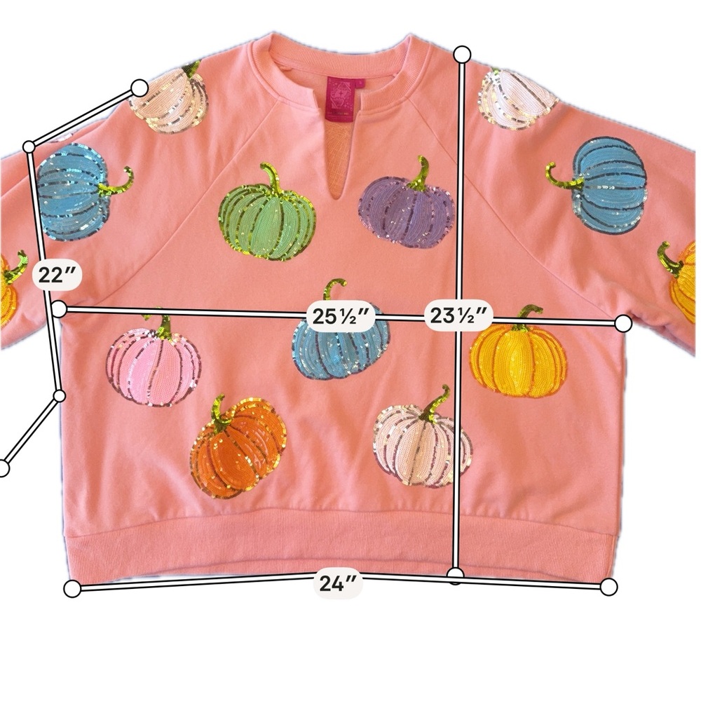 Queen of Sparkles - Pink Pumpkin Sweatshirt size S - Picture 4 of 4
